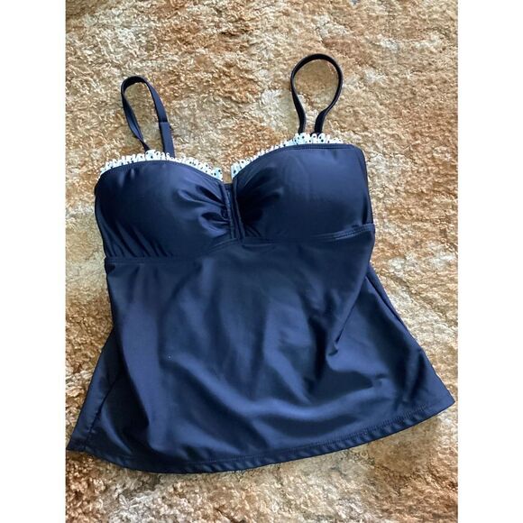 Catalina Black Tankini Top S 32/34B - Picture 4 of 6